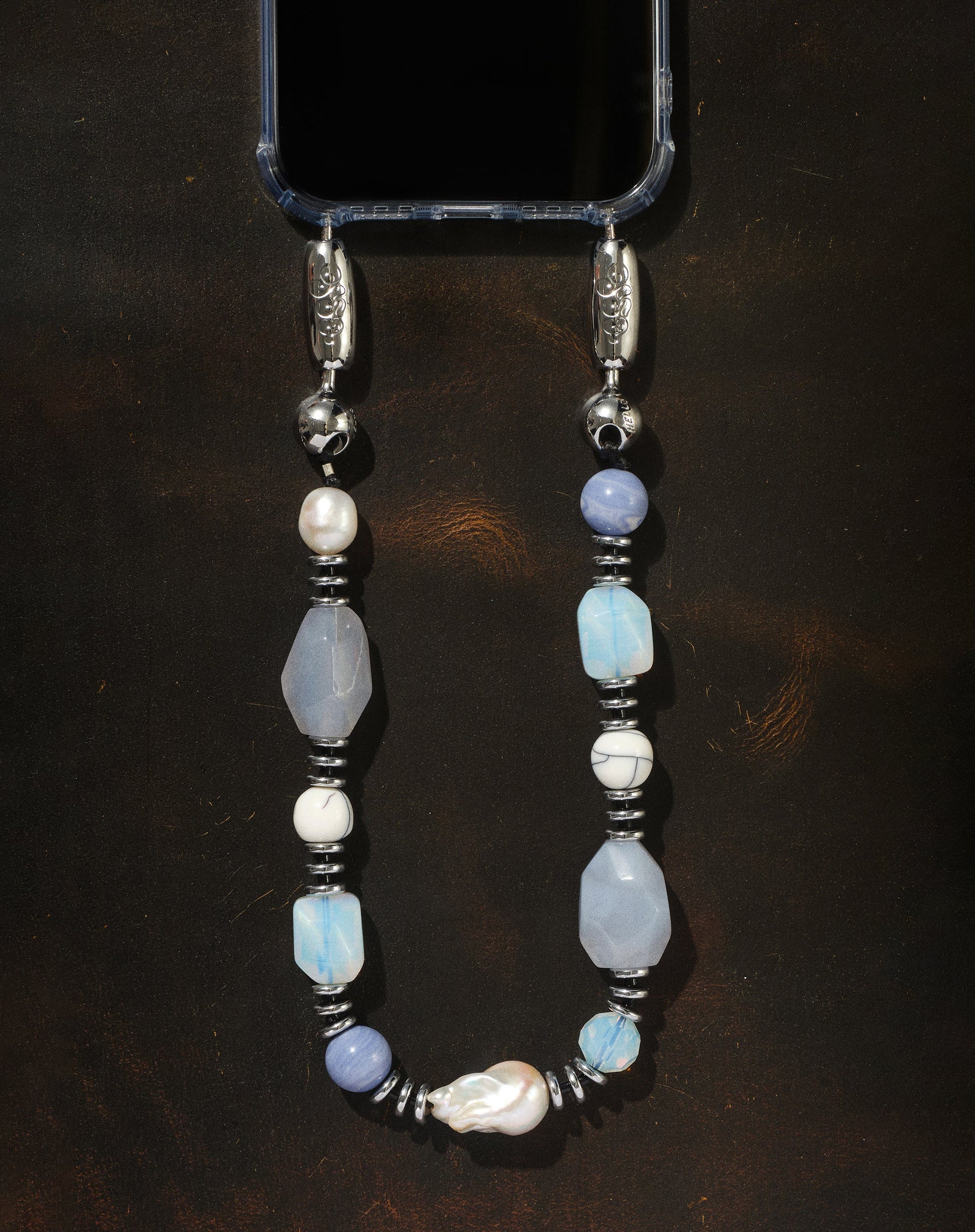 Gemstone & Pearl Phone Wristlet