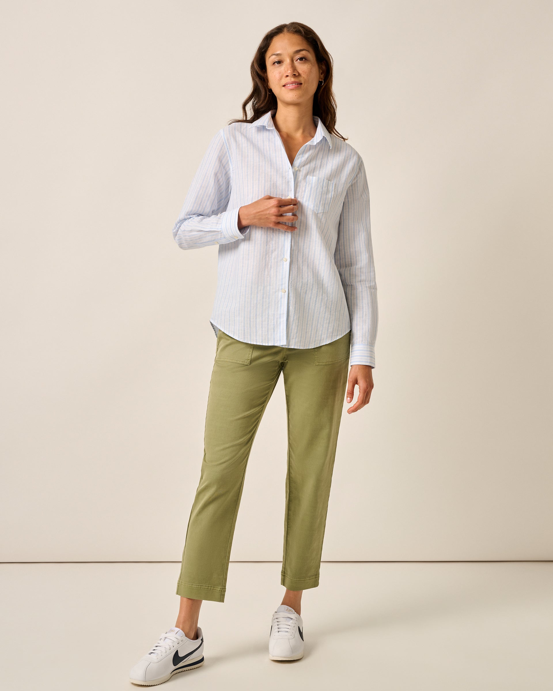 Johnnie-O Frieda Cotton Linen Button Down Shirt