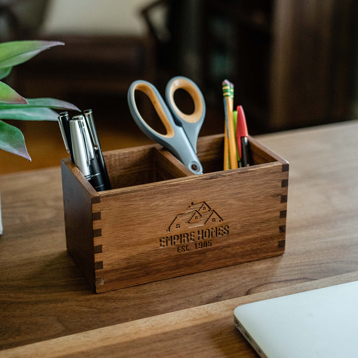Branded Acacia Desk Organizer 3