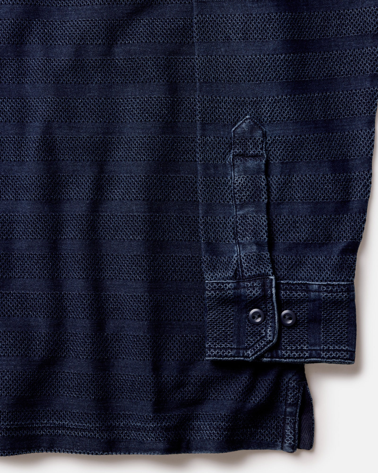 The Long Sleeve Polo in Indigo Knit Stripe 5