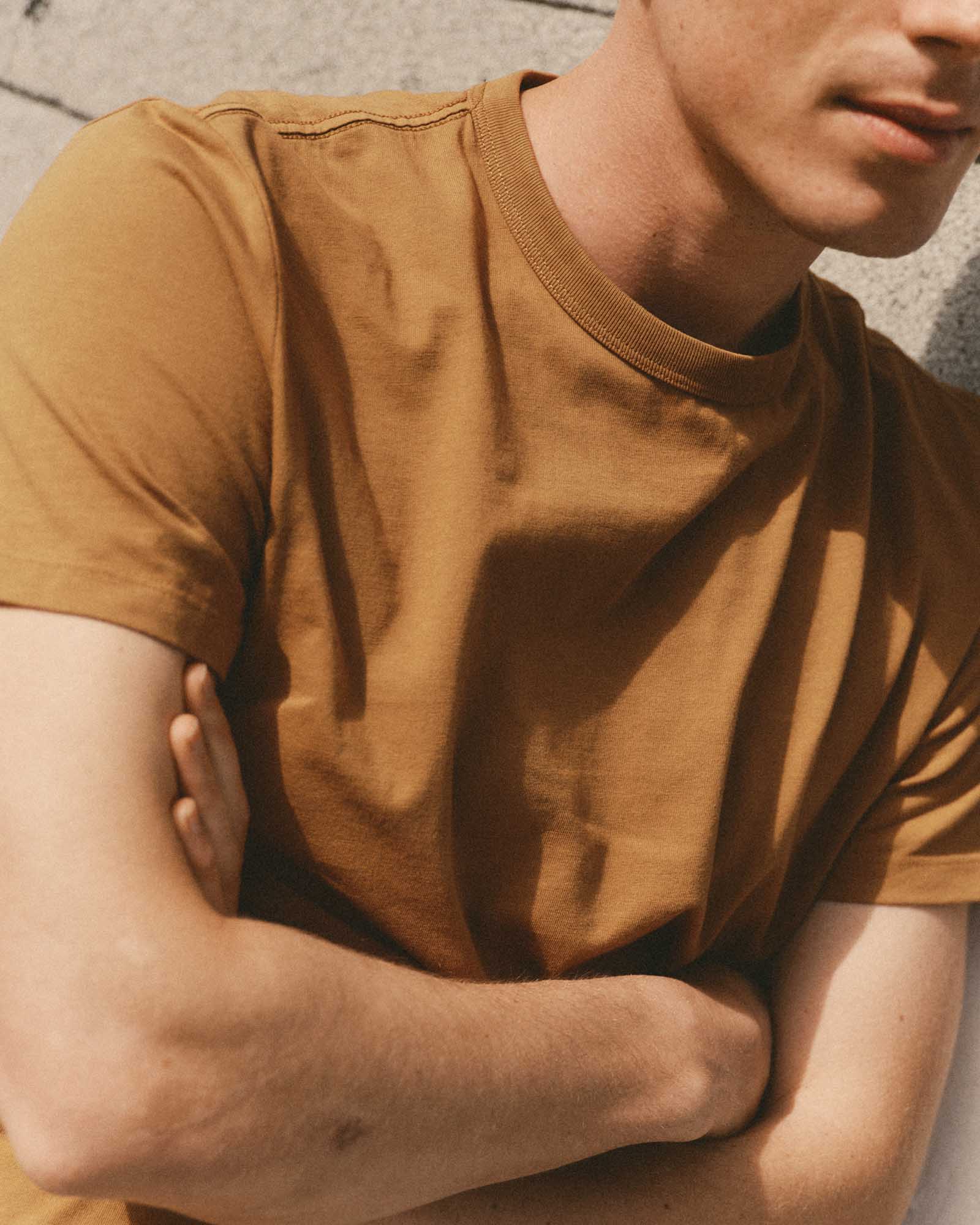 The Regenerative Cotton Tee in Saffron 3