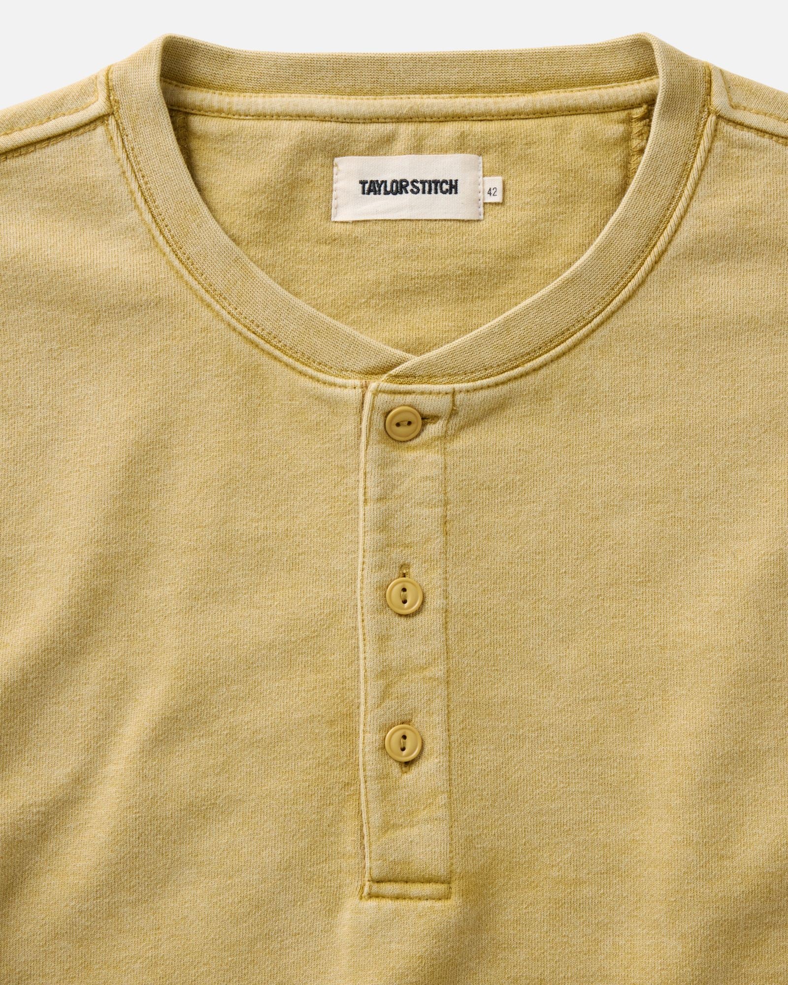 The Sunset Henley in Washed Goldfinch Terry 4