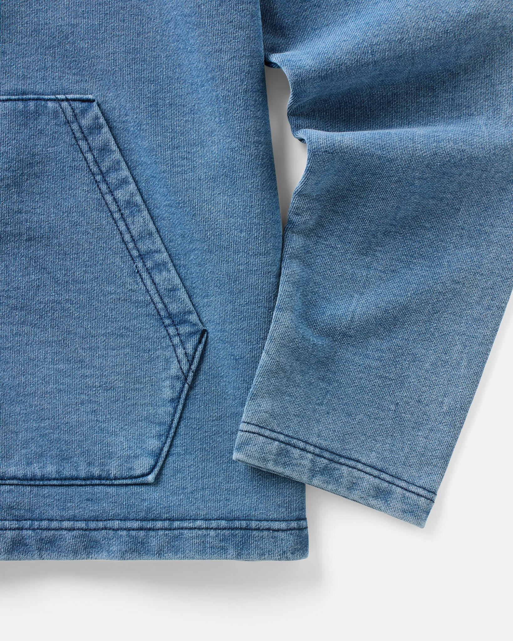 The Baja Pullover in Washed Indigo Terry 5