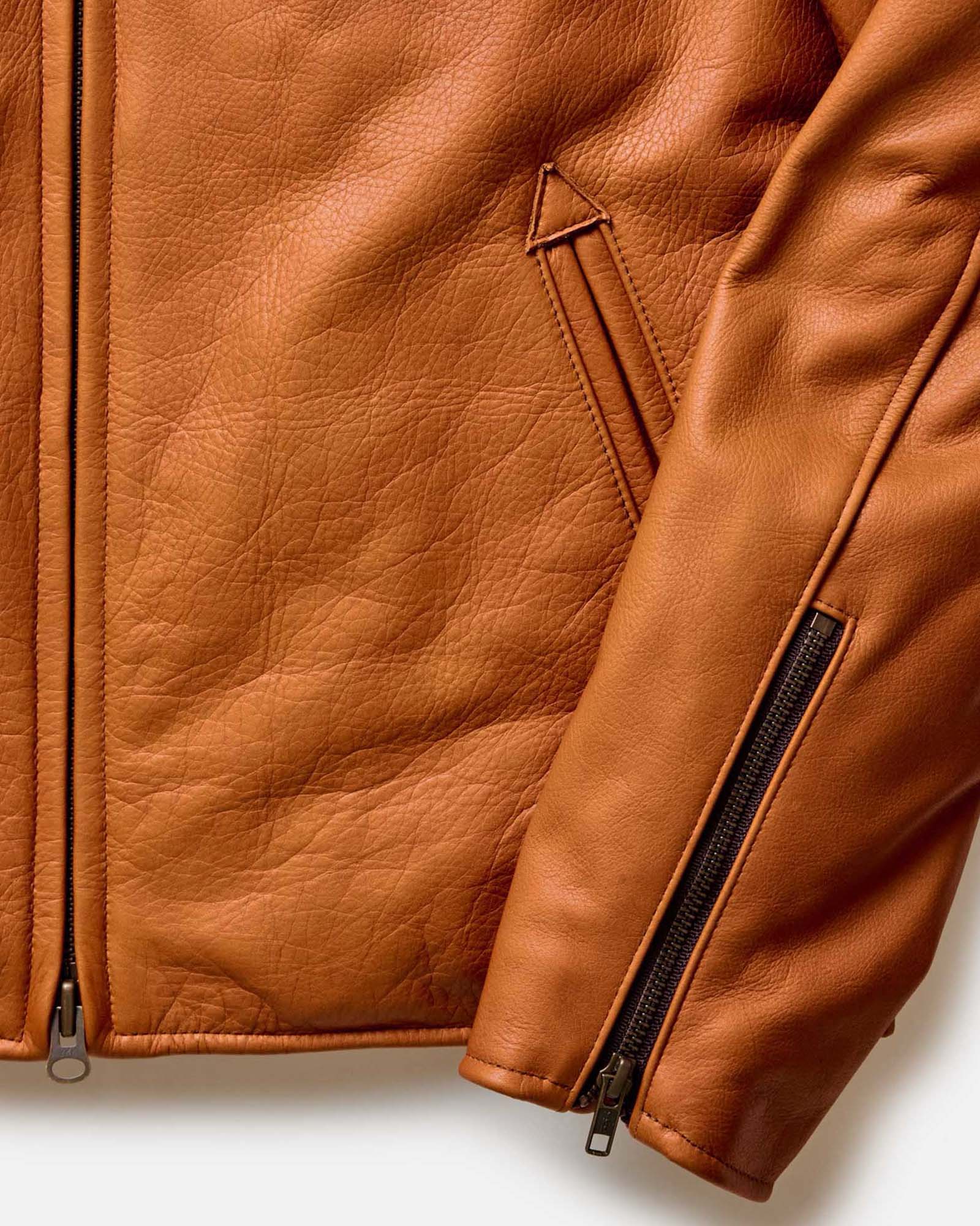 The Moto Jacket in Whiskey Steerhide 4