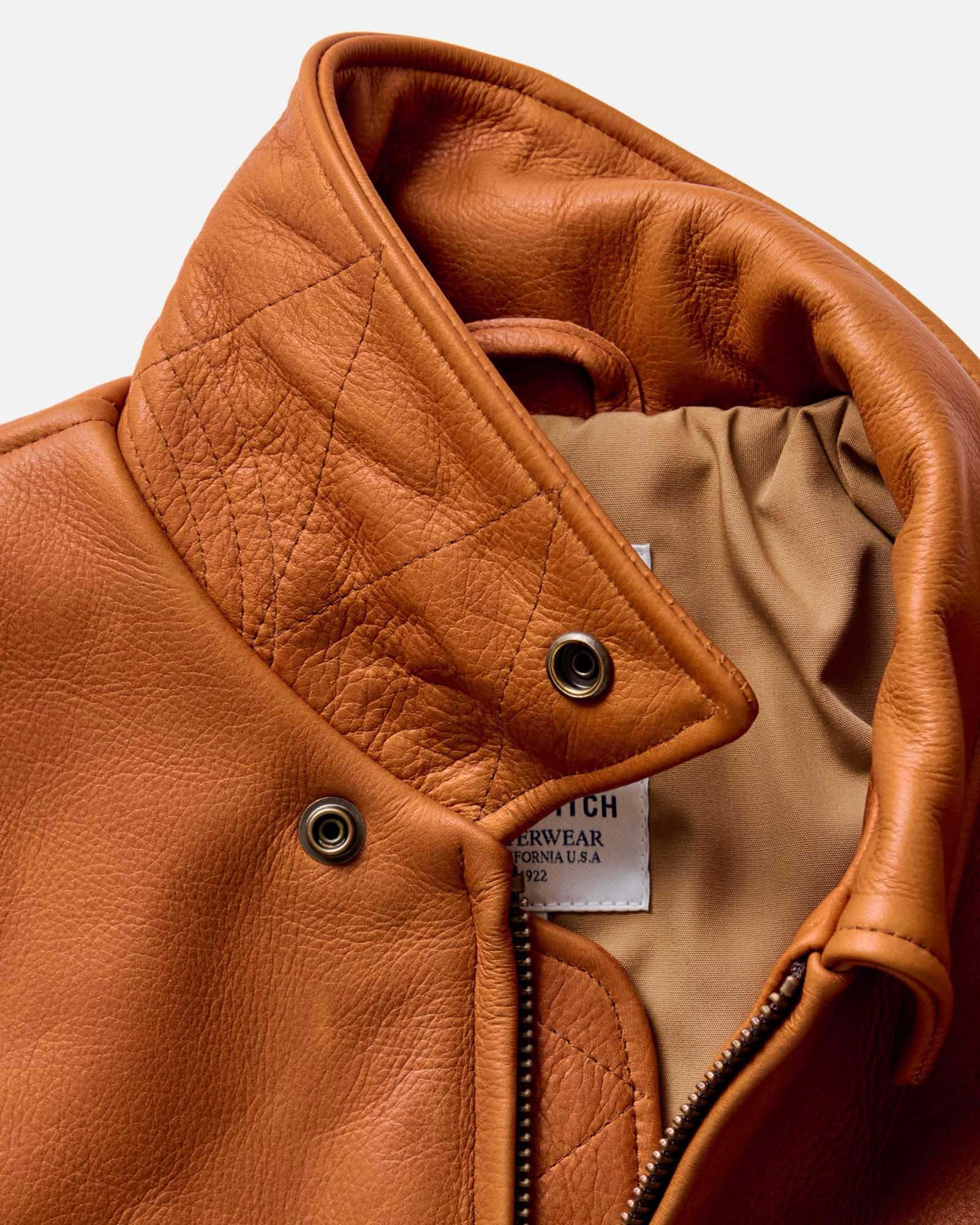 The Moto Jacket in Whiskey Steerhide 6
