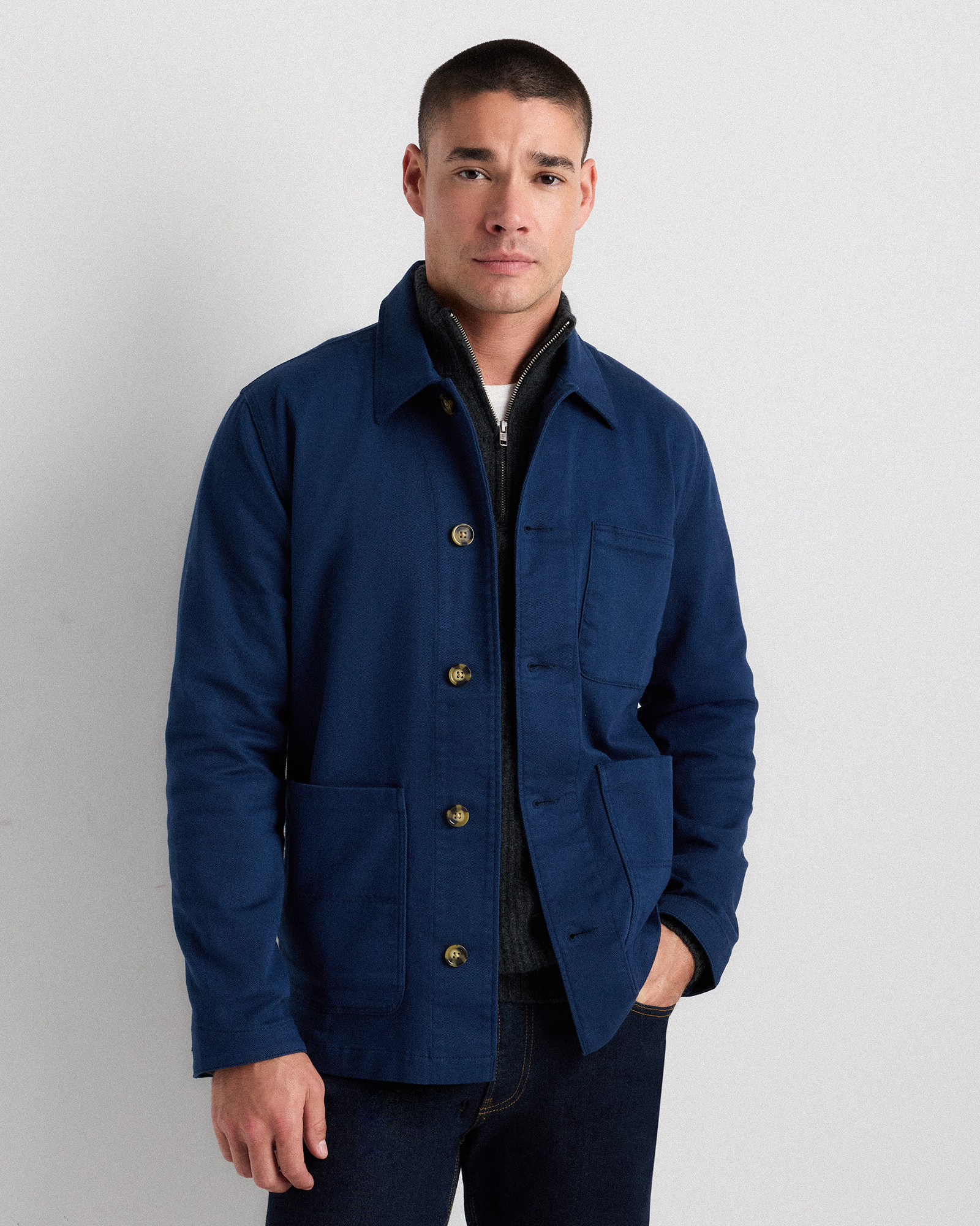 Organic Comfort Stretch Chore Jacket Navy