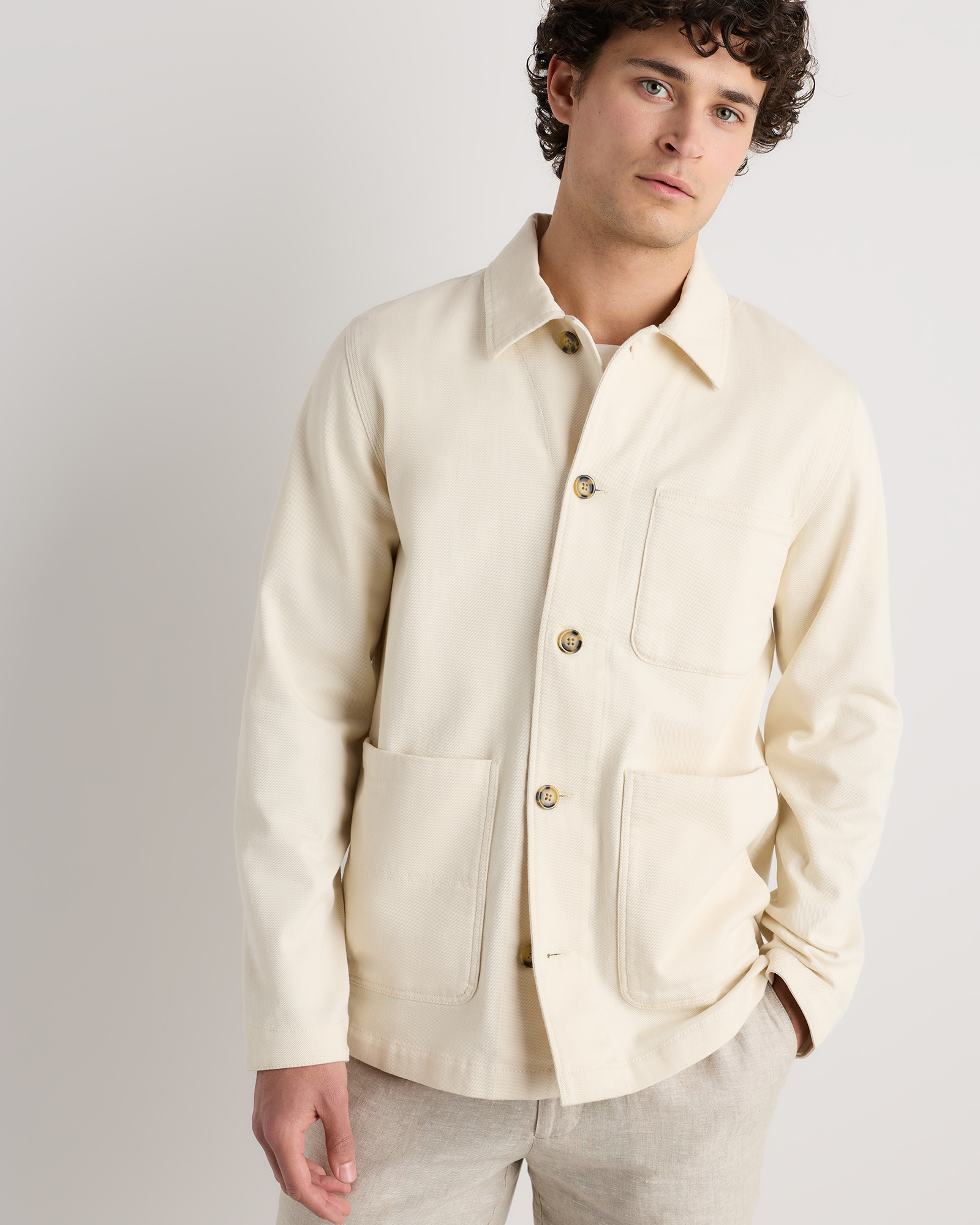 Organic Comfort Stretch Chore Jacket Vanilla