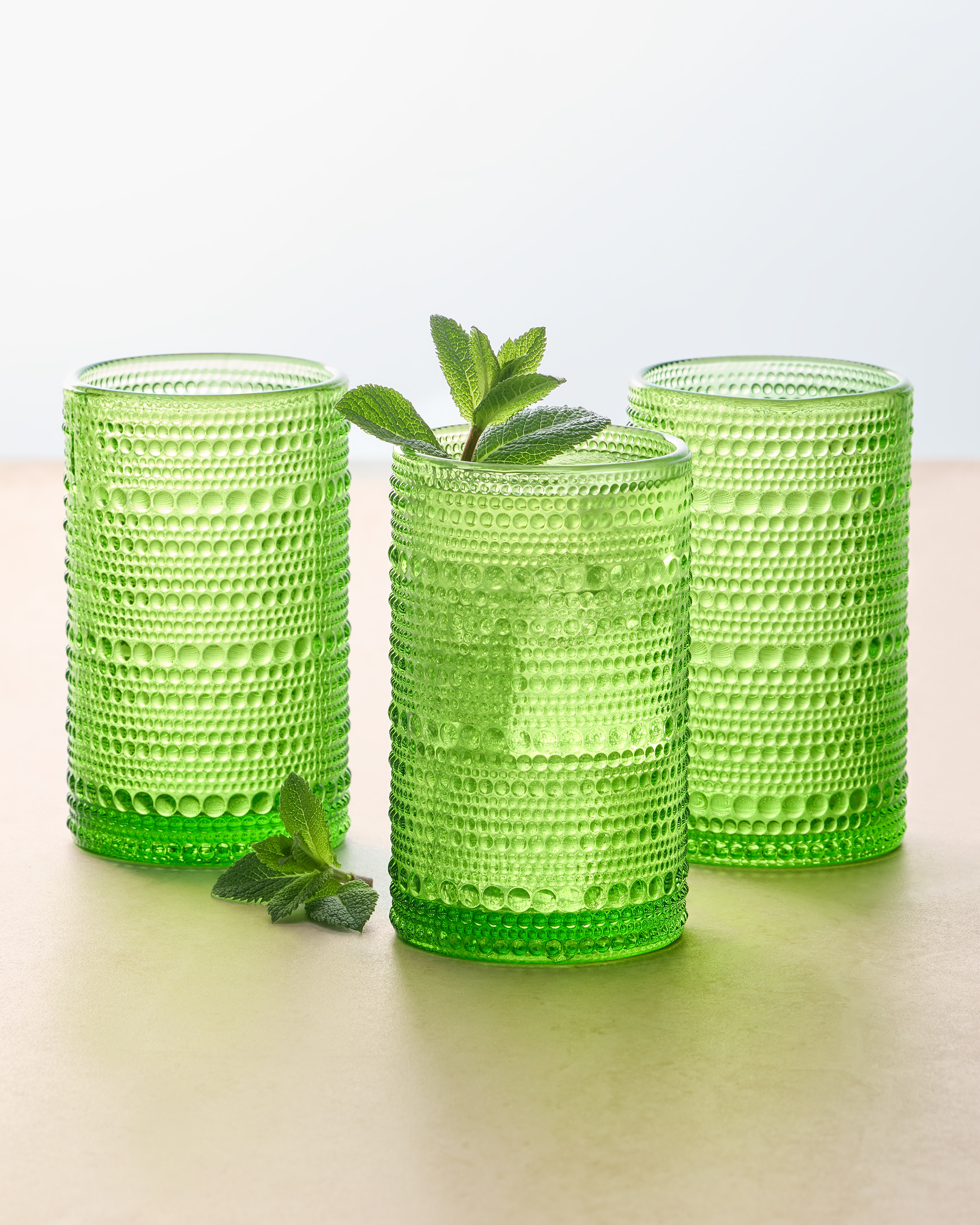 Jupiter Tall Glass Tumbler, Set of 6 Fern Green