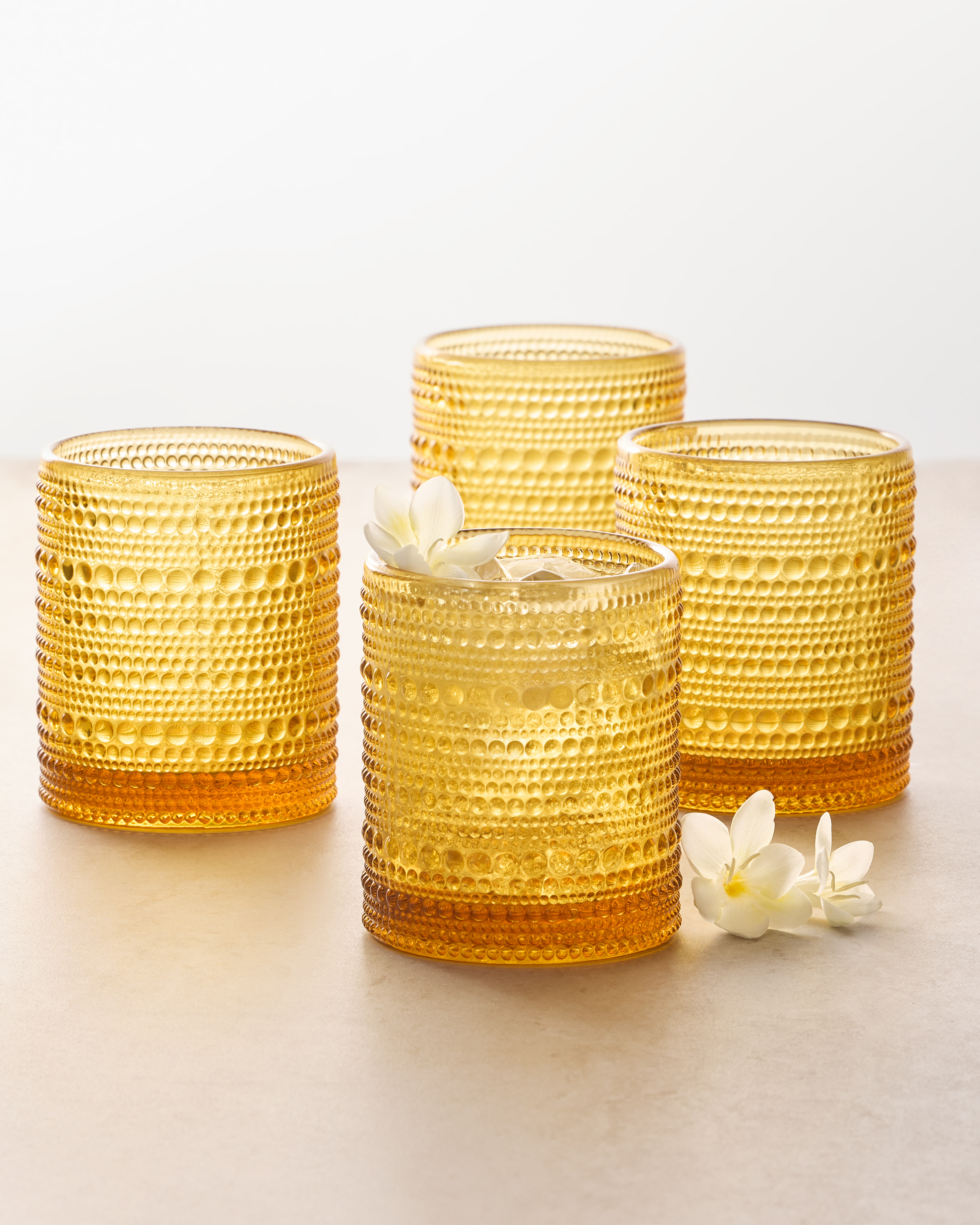 Jupiter Short Glass Tumbler, Set of 6 Amber