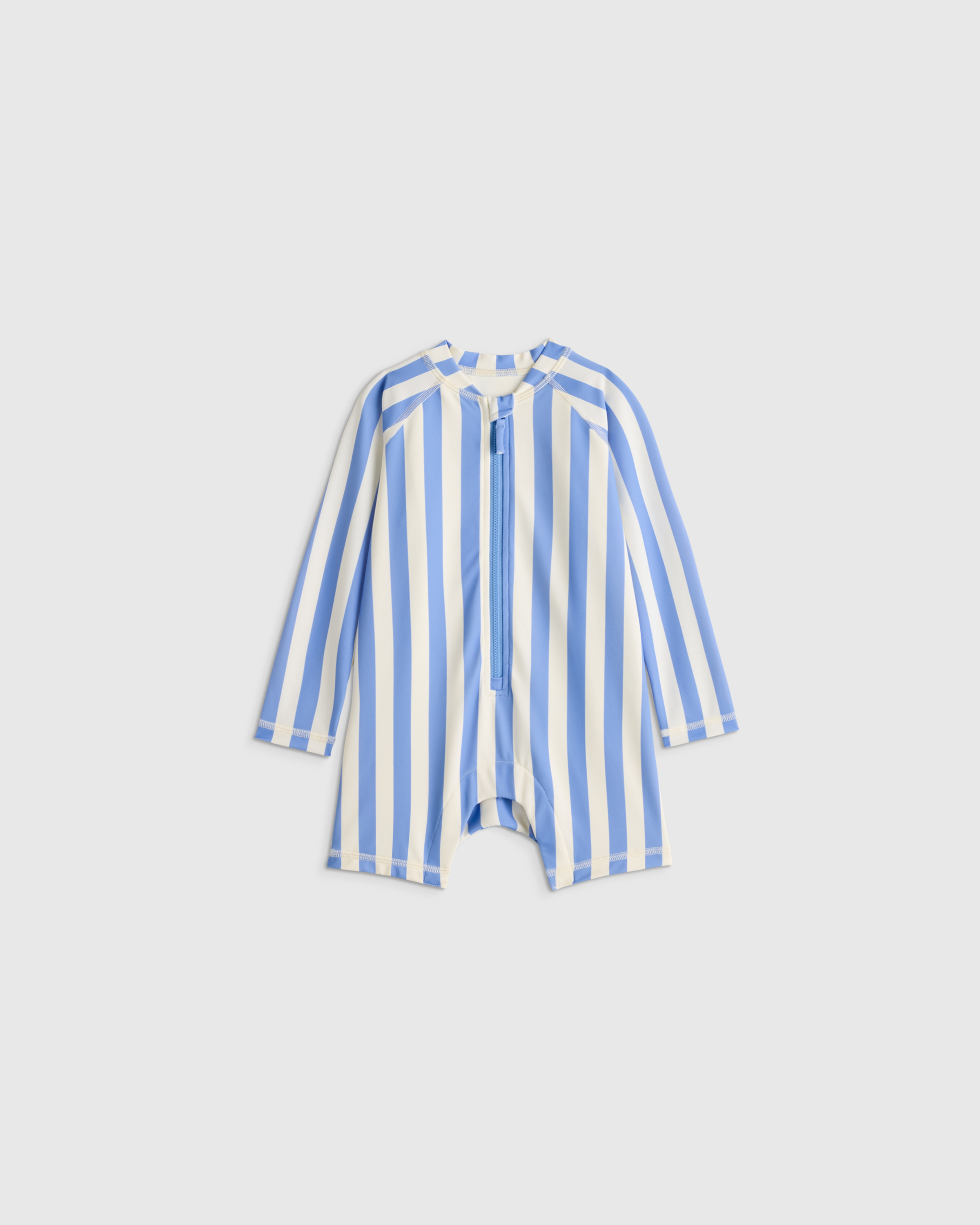 Long Sleeve Zip-Up Rash Guard One-Piece Peri Beach Stripe