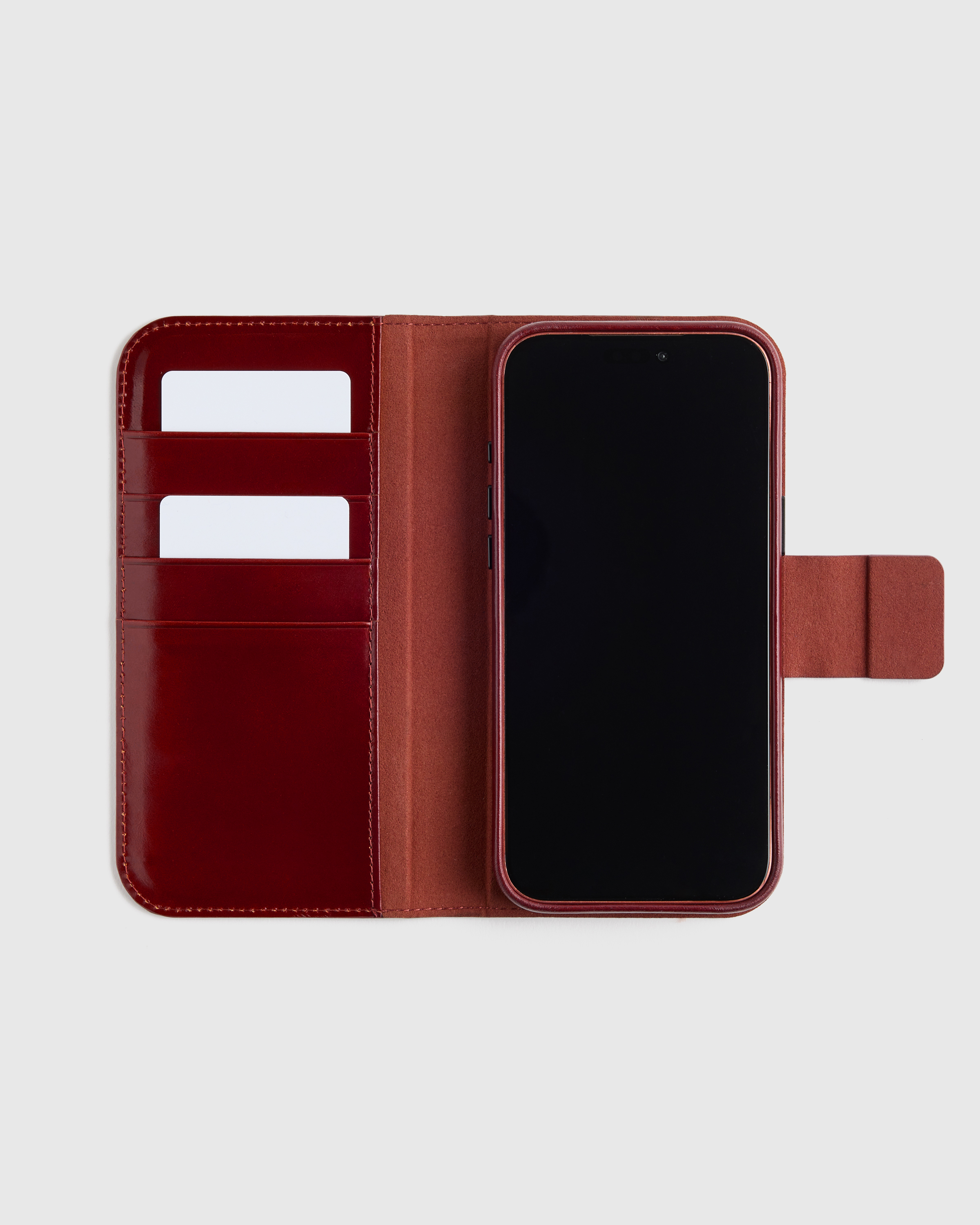 Italian Leather Phone 2-in-1 Folio Case Saddle