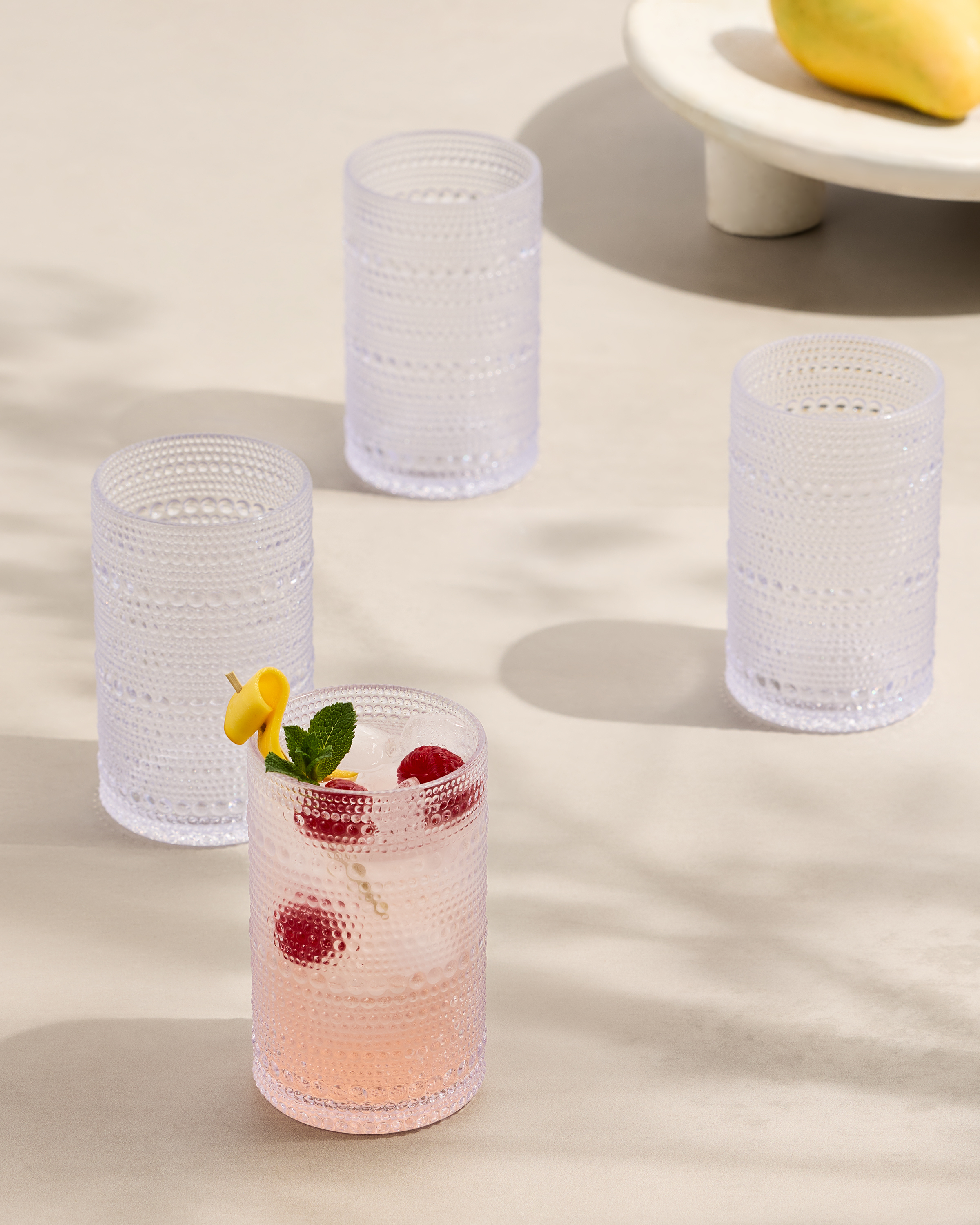 Orbetto Outdoor Acrylic Tall Tumbler, Set of 8 Clear