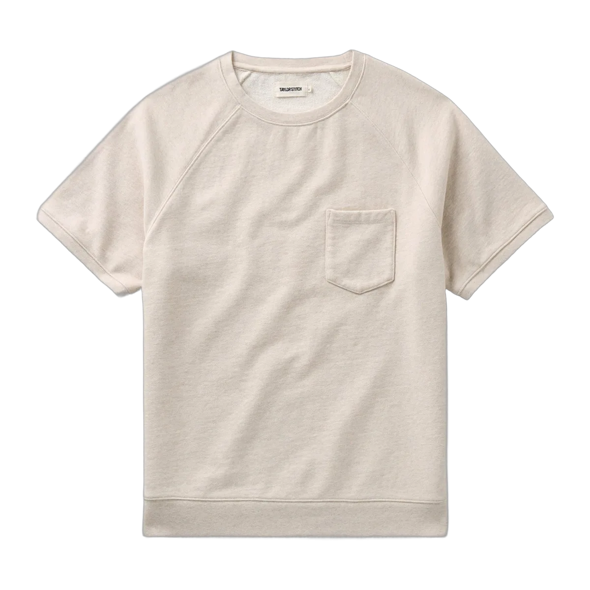 The Short Sleeve Sunset Crew in Heather Oat Terry