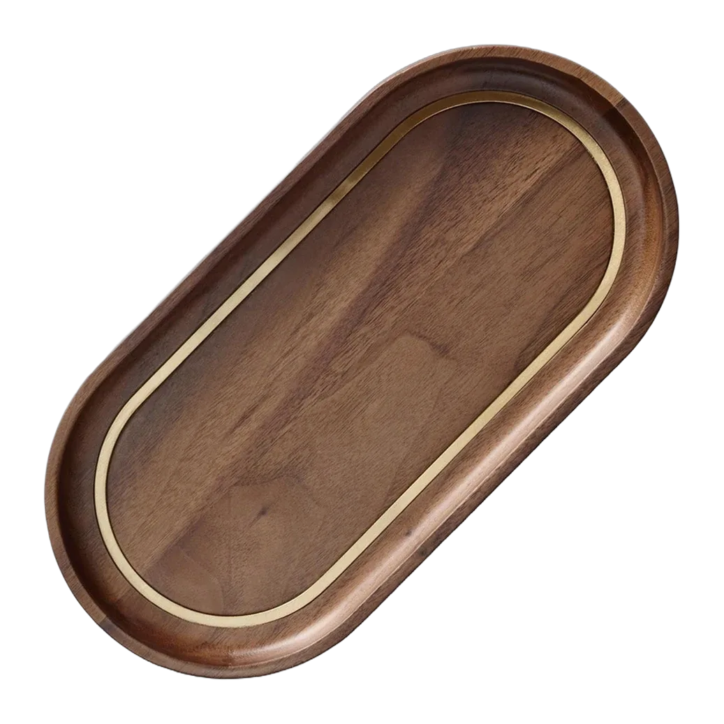 The Valet Tray in Walnut and Brass