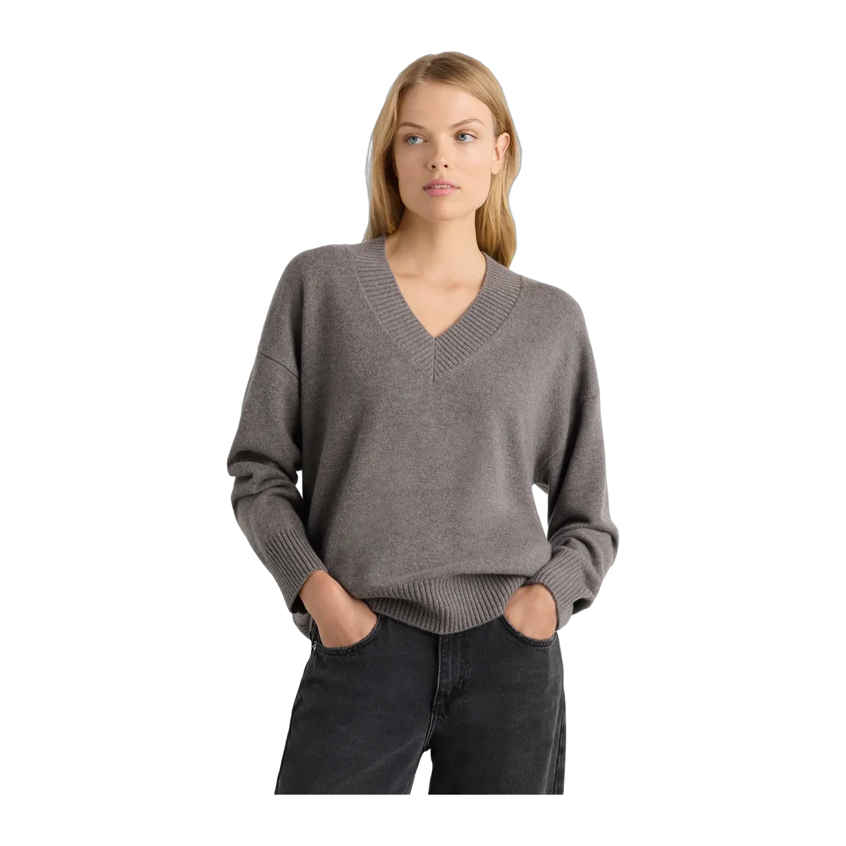 Mongolian Cashmere Oversized V-Neck Sweater