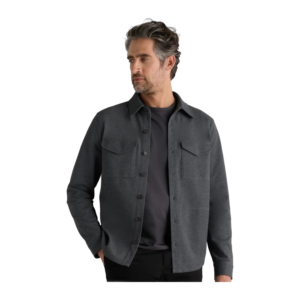 Cotton Pique Knit Overshirt