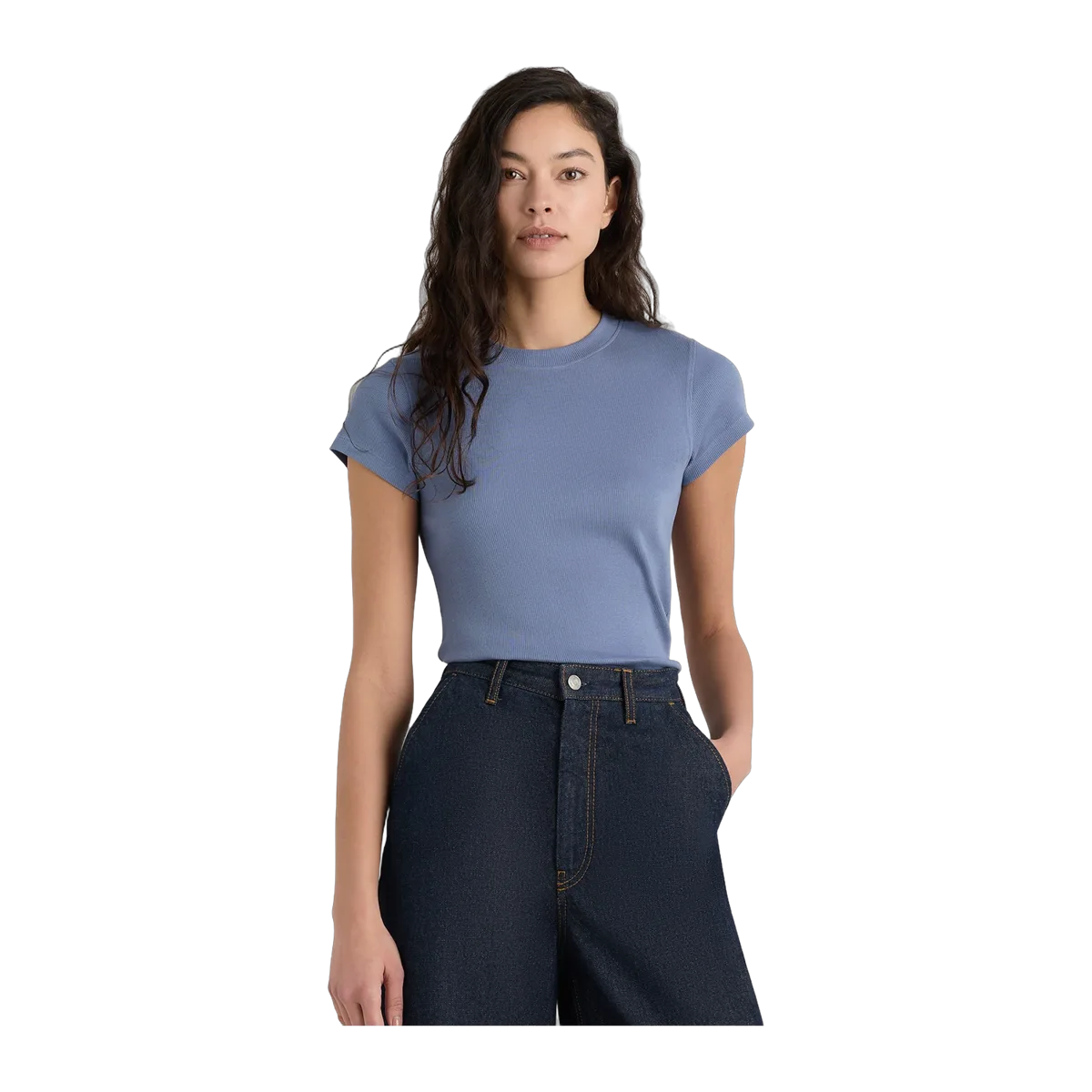 Organic Cotton Micro-Rib Crewneck Tee