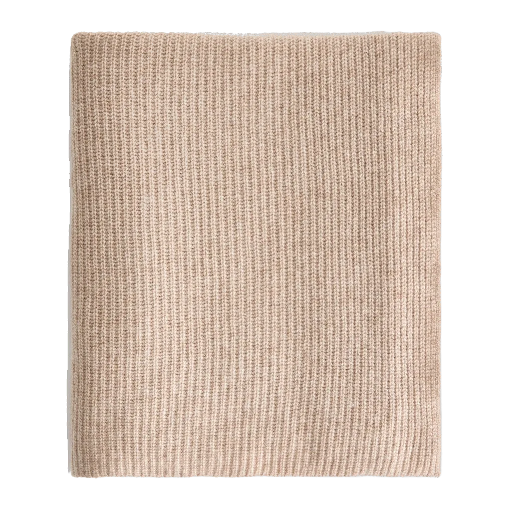 Ribbed Knit Cashmere Throw