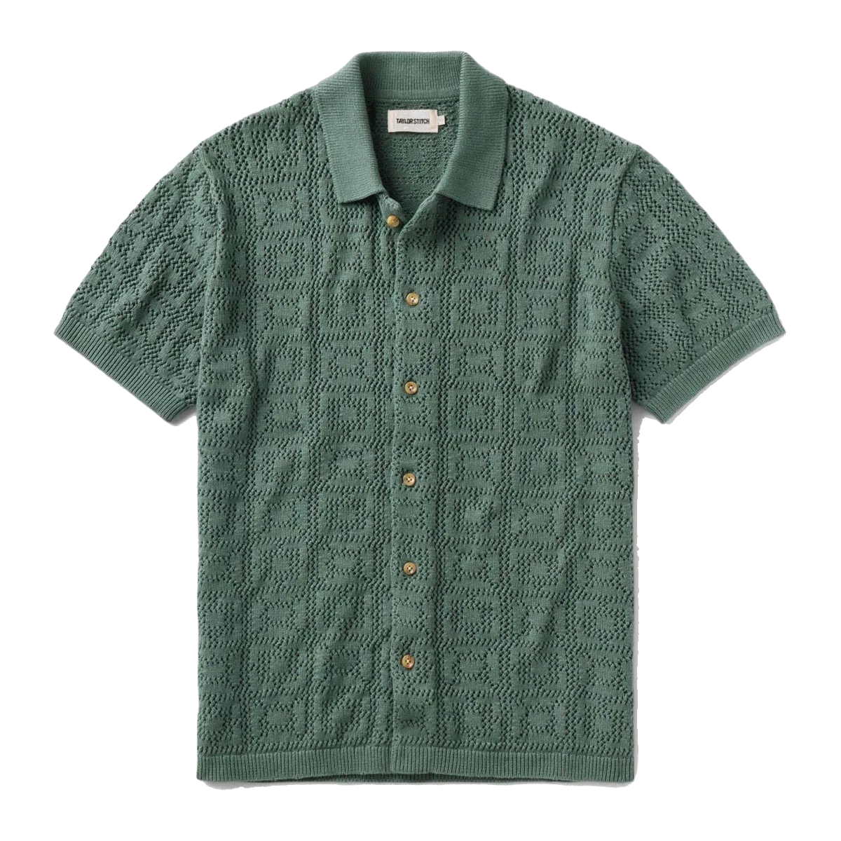 The Monterey Sweater Polo in Deep Sea Geo Crochet