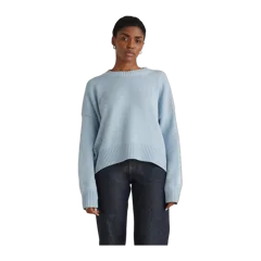 100% Organic Cotton Boyfriend Crew Sweater Sky Blue