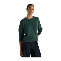 100% Organic Cotton Boyfriend Crew Sweater Big Sur Green
