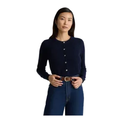 Mongolian Cashmere Cardigan Sweater True Navy