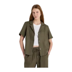 100% European Linen Short Sleeve Shirt Bayberry Olive