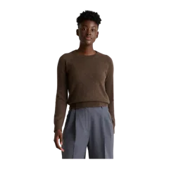Mongolian Shrunken Cashmere Sweatshirt Brown
