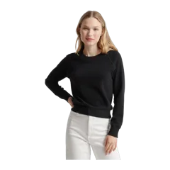 Mongolian Shrunken Cashmere Sweatshirt Black