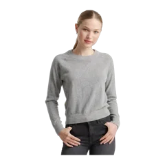 Mongolian Shrunken Cashmere Sweatshirt Heather Grey