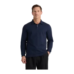 Organic Cotton Long Sleeve Pique Polo Navy