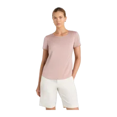 Washable Stretch Silk Tee Vintage Pink