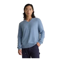 Mongolian Cashmere V-Neck Sweater Faded Denim