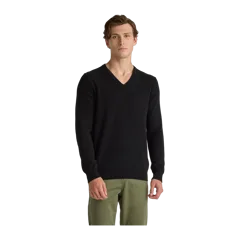 Mongolian Cashmere V-Neck Sweater Black