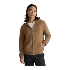 Mongolian Cashmere Full-Zip Hoodie Teak