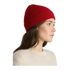 Mongolian Cashmere Ribbed Beanie Varsity Red