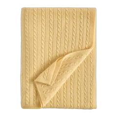 Cable Knit Cashmere Throw Limoncello
