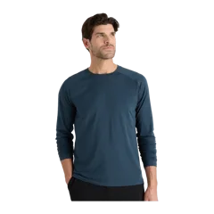 Flowknit Breeze Performance Long Sleeve Tee Heather Ocean Navy
