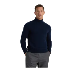 Mongolian Cashmere Turtleneck Sweater True Navy