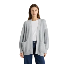 100% Organic Cotton Oversized Cardigan Heather Dove Grey