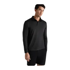 Flowknit Breeze Performance Long Sleeve Polo Heather Black