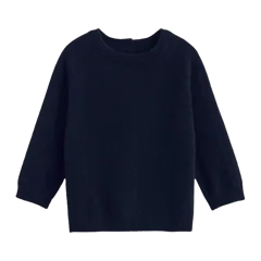 Washable Cashmere Crewneck Sweater True Navy