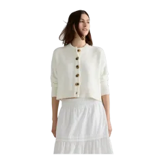 100% Organic Cotton Cropped Cardigan Ivory