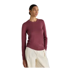 Lightweight Cotton Cashmere Crew Sweater Crushed Berry Purple