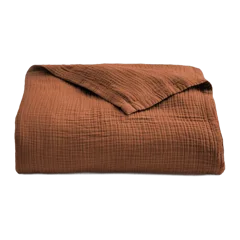 Organic Cotton Gauze Blanket Terracotta