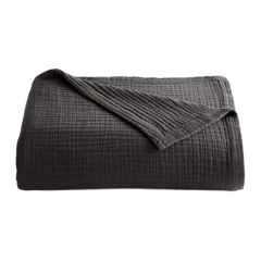 Organic Cotton Gauze Blanket Charcoal