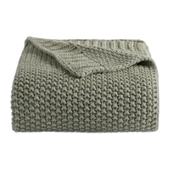 Cotton Fisherman Throw Dried Sage
