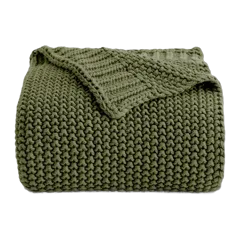 Cotton Fisherman Throw Olive