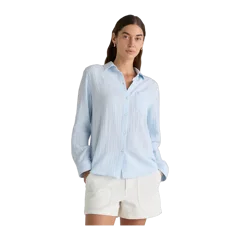 100% Organic Cotton Gauze Long Sleeve Shirt Nantucket Blue