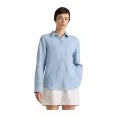100% Organic Cotton Gauze Long Sleeve Shirt Ocean Breeze
